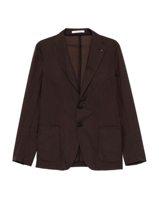 Tagliatore Brown Single-Breasted Blazer for men