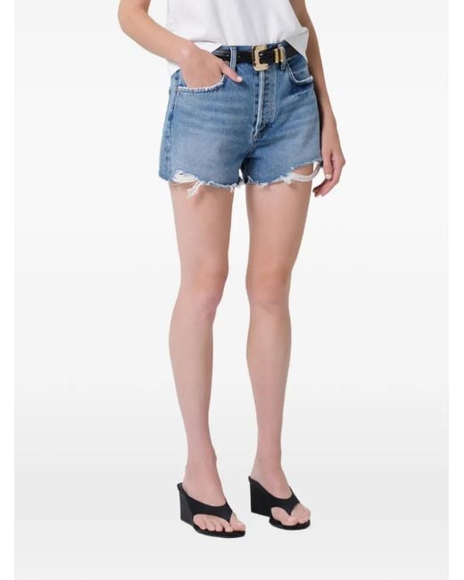 Citizens of Humanity Blue Marlow Distressed Denim Shorts