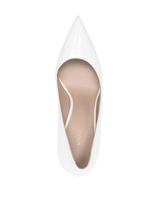 Le Silla White Uma 130Mm Leather Platform Pumps