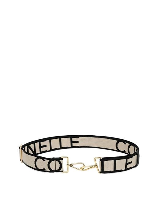 Coccinelle White Logo Buckle Shoulder Strap