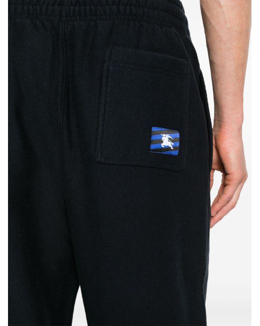 Pantalones de chándal con parche del logo Burberry de hombre de color Black