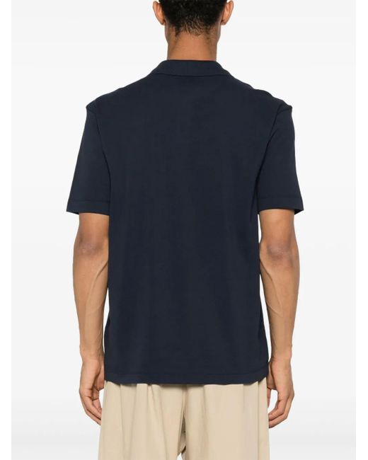 HUGO Blue Logo-Print Polo Shirt for men