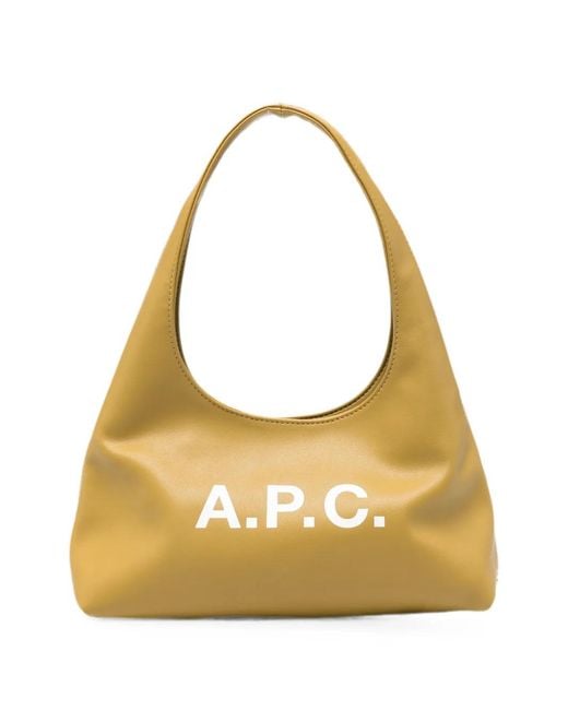 A.P.C. Metallic Baby Ninon Logo-Print Tote Bag