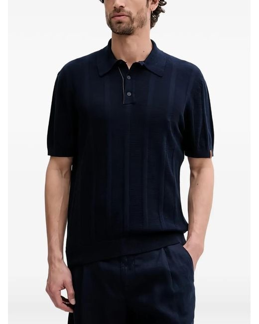 Benetton Blue Short Sleeve Polo Shirt for men