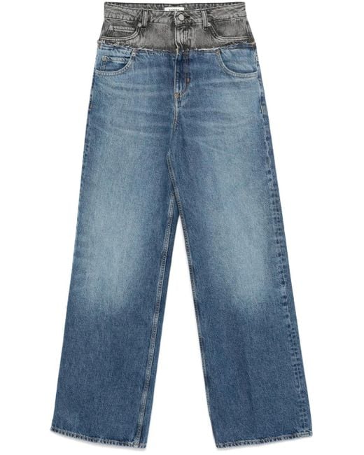 Sandro Blue Double-Waistband Jeans