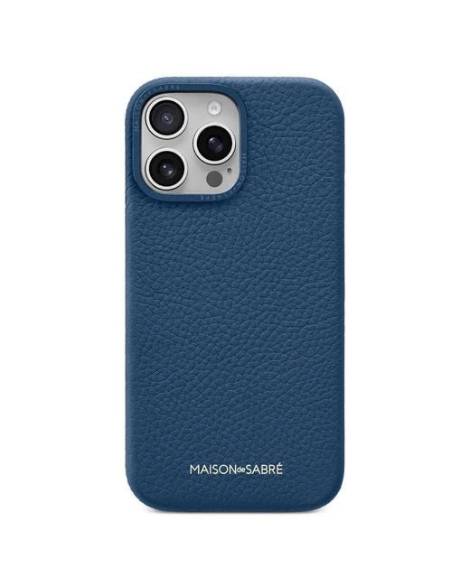 Maison De Sabre Blue Iphone 16 Pro Max Leather Phone Case
