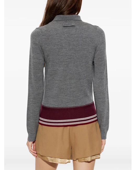 IRO Button-Down Blouse Met Gestreepte Afwerking in het Gray