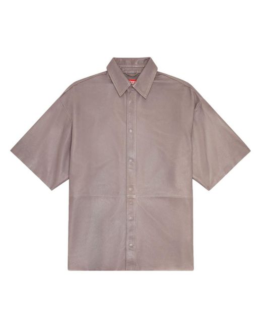 DIESEL Gray S-emin-lth Leather Shirt for men