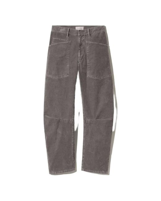 Nili Lotan Gray Shon Corduroy Trousers