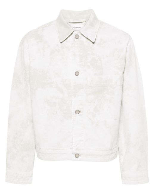 Lemaire White Acid-wash Denim Jacket for men