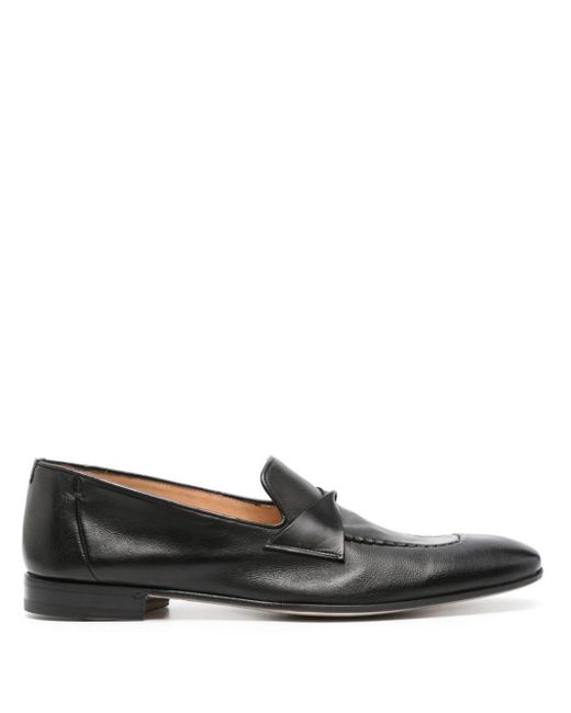 Lidfort Black Twist-detail Leather Loafers for men