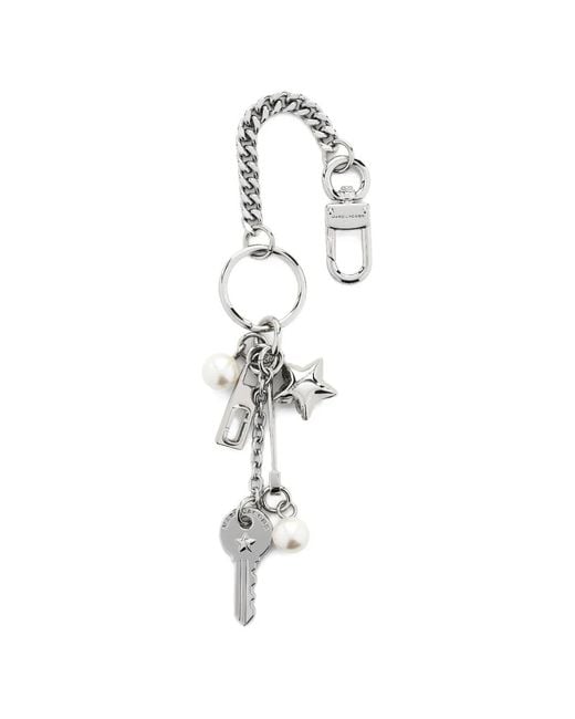 Marc Jacobs White Grommet Pearl Metal Bag Charm