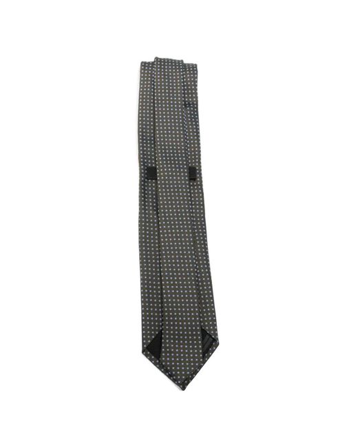 Zegna White Geometric-Pattern Silk Tie for men