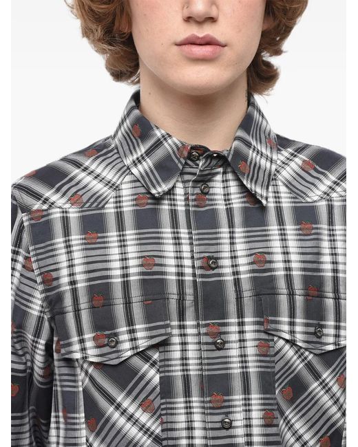 Off-White c/o Virgil Abloh Gray Checked Shirt for men