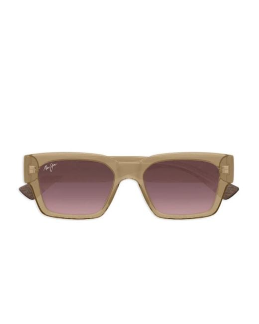 Maui Jim Kenui Zonnebril Met Rechthoekig Montuur in het Natural