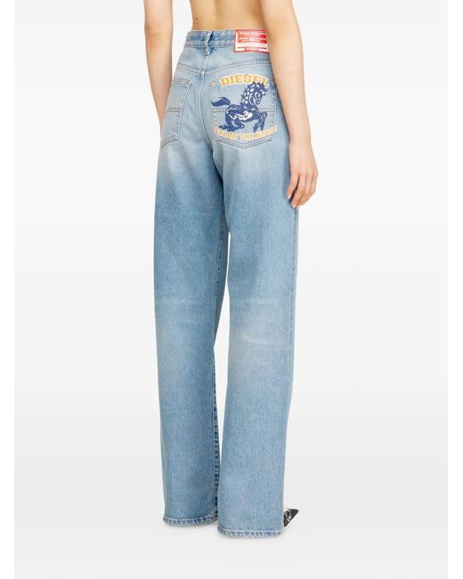 DIESEL Blue Year Of The Horses 1971 D-Sent Graphic Jeans