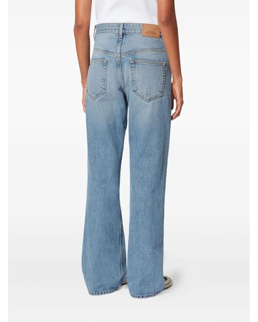 Isabel Marant Blue Belvia Pocket Flared Jeans