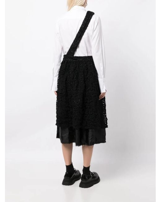Comme des Garçons Black Floral-Lace High-Waisted Skirt