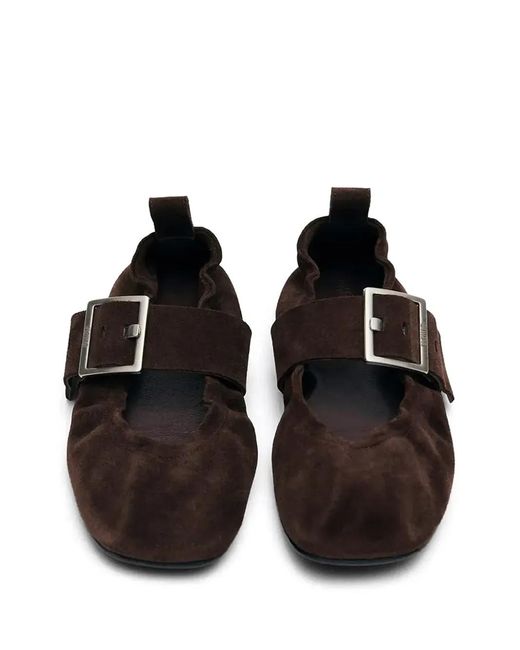Alohas Black Sarea Buckle-Strap Ballet Flats