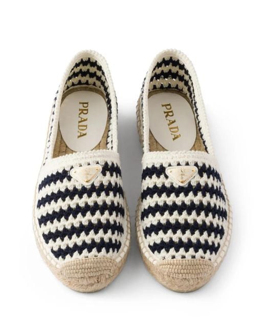 Prada Blue Espadrilles Aus Haekelstrick