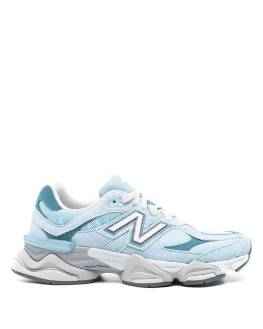New Balance Blue 9060 Logo-patch Suede Sneakers