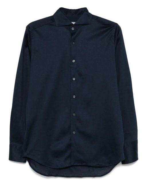 Canali Blue Cotton Shirt for men