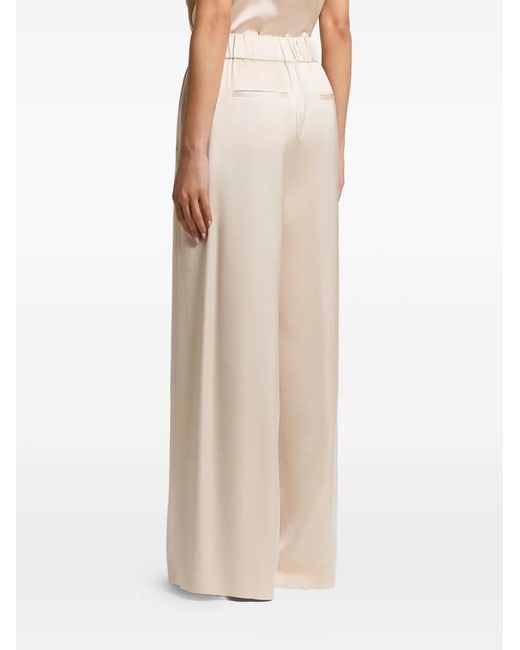 Peserico Natural Elasticated-Waist Satin Trousers