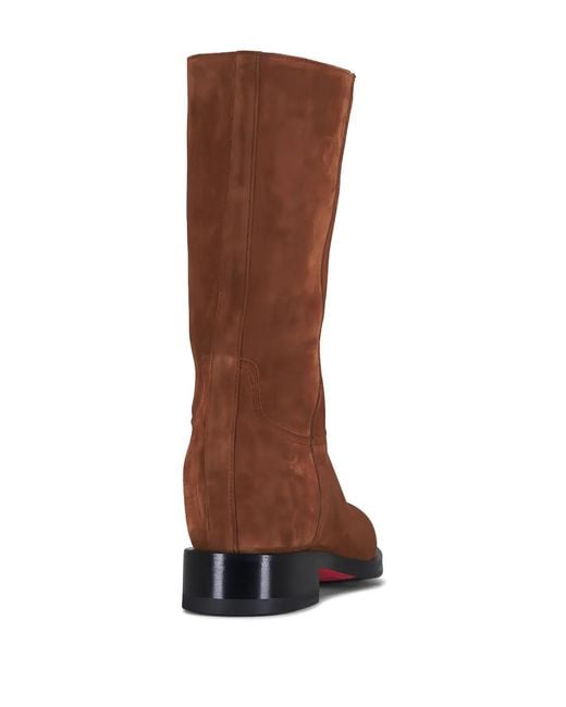 Santoni Brown Round Toe Heeled Boots