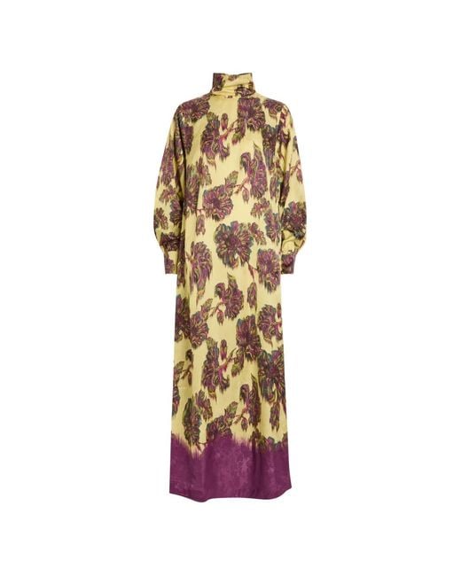 ALÉMAIS White Jerry Floral-Print High-Neck Maxi Dress