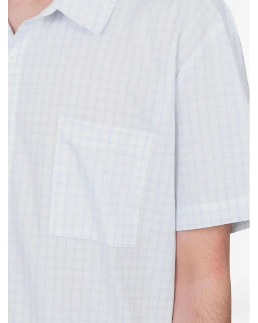 Paloma Wool White Grid-Pattern Short-Sleeve Shirt for men