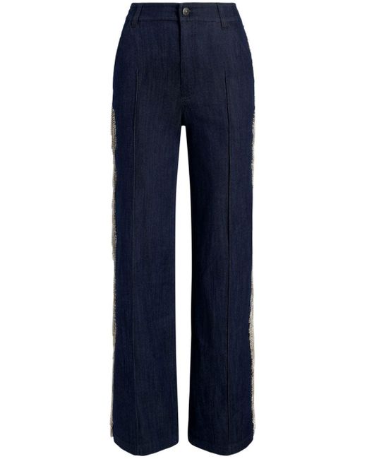 Cinq À Sept Blue Zara Embellished Straight-leg Jeans