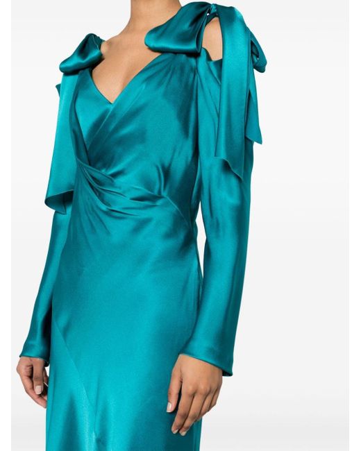 Robe à détails drapés Alberta Ferretti en coloris Blue