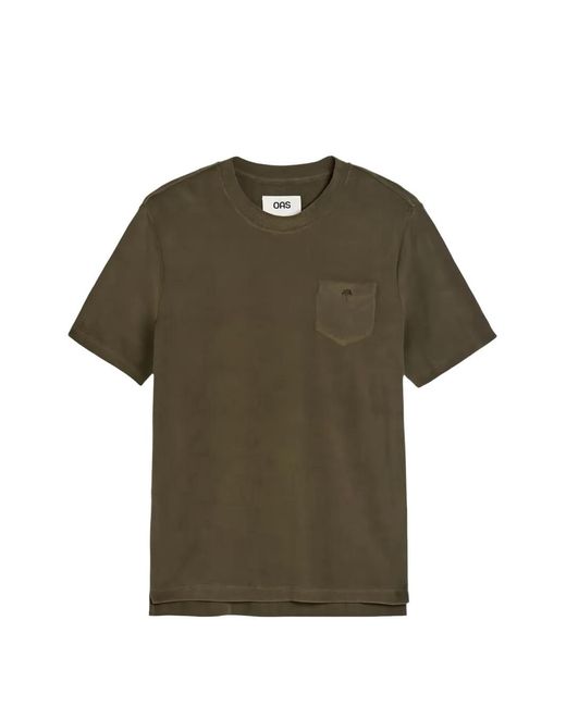 Oas Green Terry Patch-Pocket T-Shirt for men