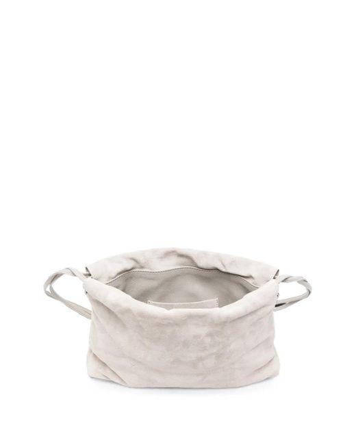 Brunello Cucinelli White Drawstring-Fastening Cross-Body Bag