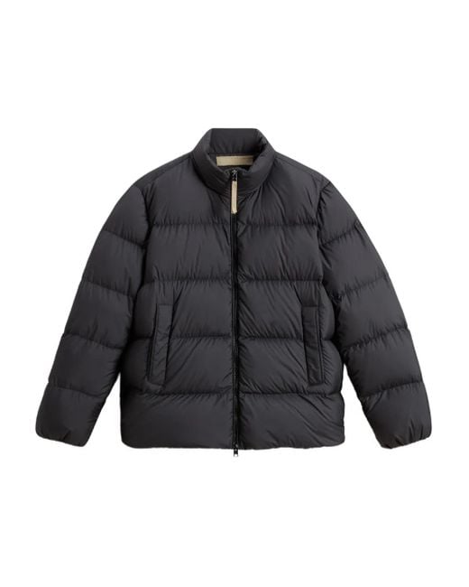 Woolrich Gray Quilted Mock-Neck Jacket for men