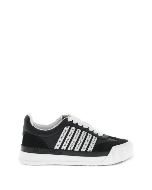 DSquared² White Lace-Up Leather Sneakers