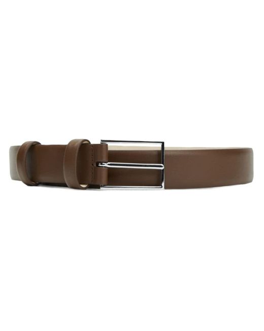 12 STOREEZ Brown Smooth-grain Leather Belt