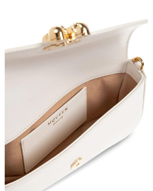Borsa A Spalla Skull Flower Piccola di Alexander McQueen in White