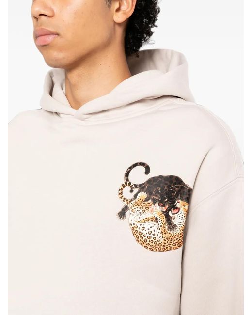 Melt White Graphic-Print Hoodie for men