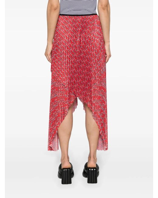 Burberry Midi-Plooirok in het Red
