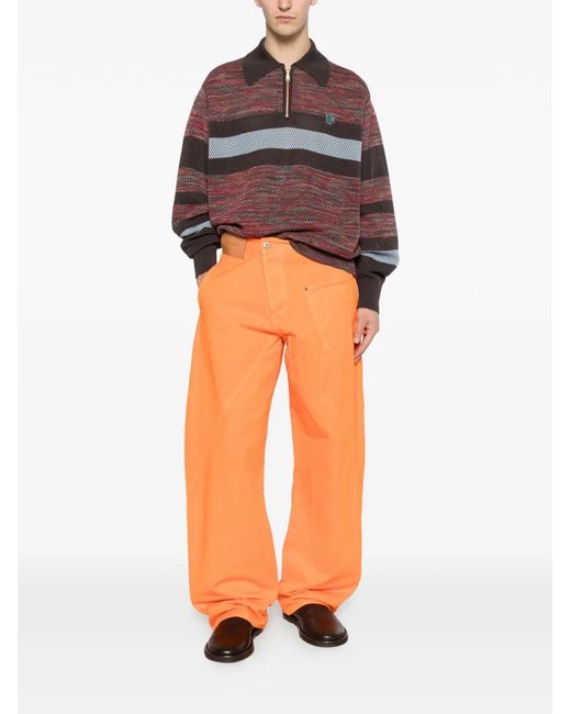 J.W. Anderson Orange Logo-Patch Jeans for men
