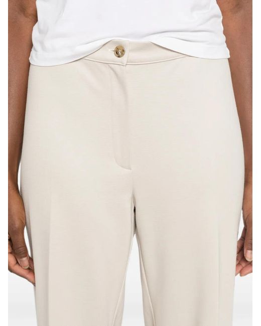 Marina Rinaldi White Button-Fastening Straight-Leg Trousers