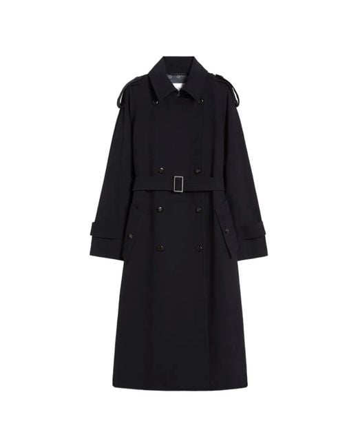 Max Mara Black Certo Double-Breasted Trench Coat