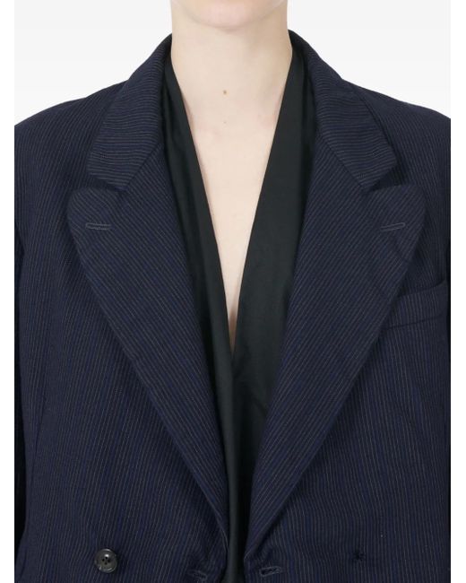Maison Margiela Blue Wool Pinstripe Jacket
