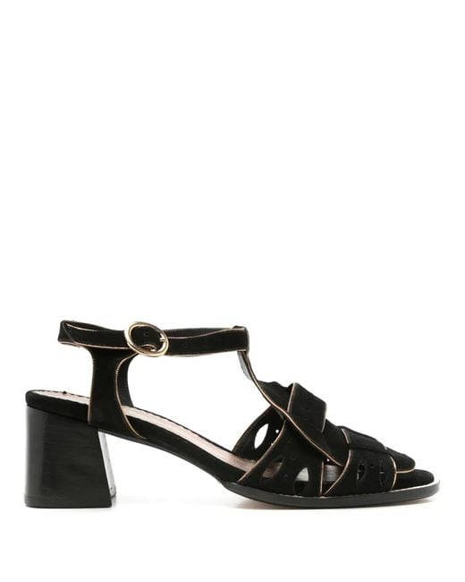 Sarah Chofakian Black Bastien Ankle-Strap Sandals