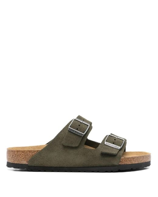 Birkenstock Arizona Pantoletten Aus Wildleder in Green für Herren