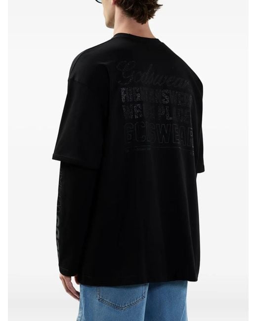 Gcds Black Long-Sleeve T-Shirt for men