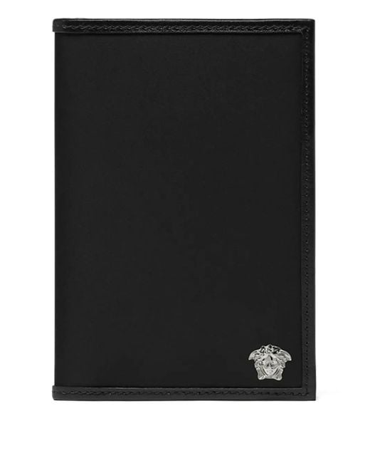 Versace Black La Medusa Passport Case for men
