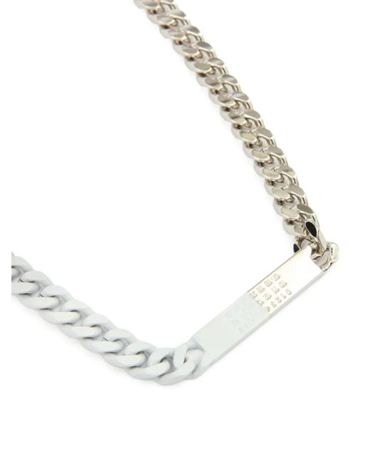 MM6 by Maison Margiela Multicolor Minimal Logo Id Tag Necklace