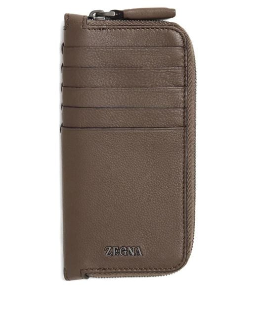 Cartera con cremallera en el contorno Zegna de hombre de color Brown
